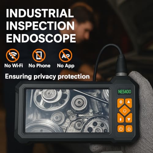 Endoscope Camera with Light, 1920P HD Borescope Inspection Camera with 4.3" IPS Screen, IP67 Waterproof with 8 LEDs & 16.5ft Semi-Rigid Snake Camera for Automotive Pipe Tools Gadgets for Men - size: 16.5FT