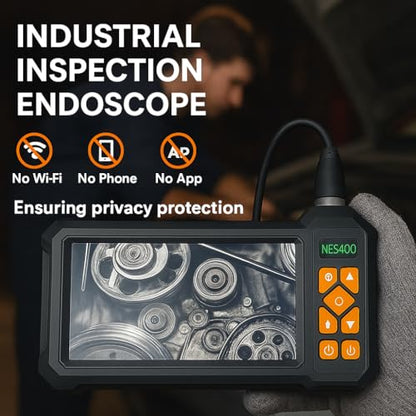 Endoscope Camera with Light, 1920P HD Borescope Inspection Camera with 4.3" IPS Screen, IP67 Waterproof with 8 LEDs & 16.5ft Semi-Rigid Snake Camera for Automotive Pipe Tools Gadgets for Men - size: 16.5FT