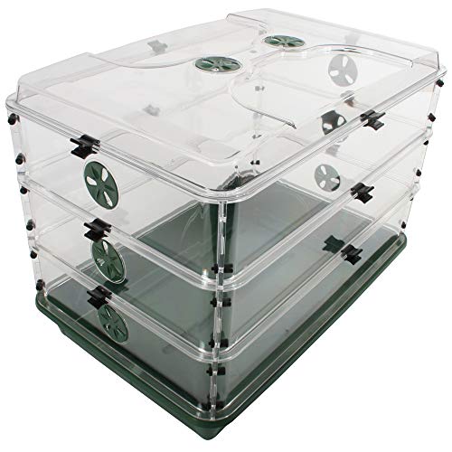 95457 24" x 15" x 16.75" Domed Propagator, Green, 3 Side Extenders and Locking Clip Set - size: 3 Side Extenders and Locking Clip Set