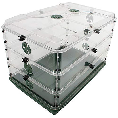 95457 24" x 15" x 16.75" Domed Propagator, Green, 3 Side Extenders and Locking Clip Set - size: 3 Side Extenders and Locking Clip Set
