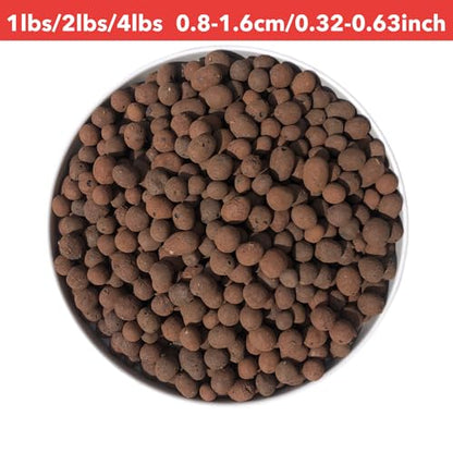1Lbs Leca Expanded Clay Pebbles, 8-16mm Expanded Clay Aggregate, Natural Clay Pebbles for Hydroponic & Aquaponics Growing, Orchid Potting Mix, Hydroponics Supplies for Indoor Garden Plants