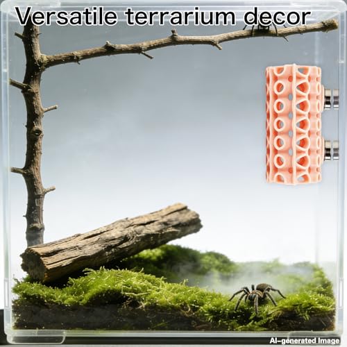 Magnetic Jumping Spider Hide – Jumping Spider Accessories, 3D Printed Cave Climbing Tunnel for Tarantula Geckos and Small Reptile Habitats