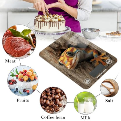 geckoes Reptile 3d Wood Background Soap Making scale for food weight 11lb/0.18oz, 5kg/5g gram scales digital weight with 4 unit for Baking Baking peso digital para comida