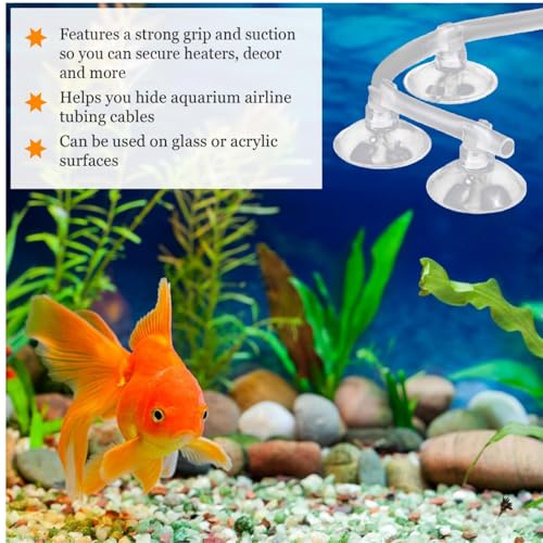 Aquarium Suction Cup Clips Set Fish Tank Air Line Holder Clear Plastic for Glass Fish Supples and Fish Tank Clear Airline Tubing Decorations Shrimp Nests and Reptile - size: Φ0.78in/20mm