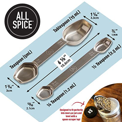 Stainless Steel Double Sided Measuring Spoon Set - size: 2 Spoon Set