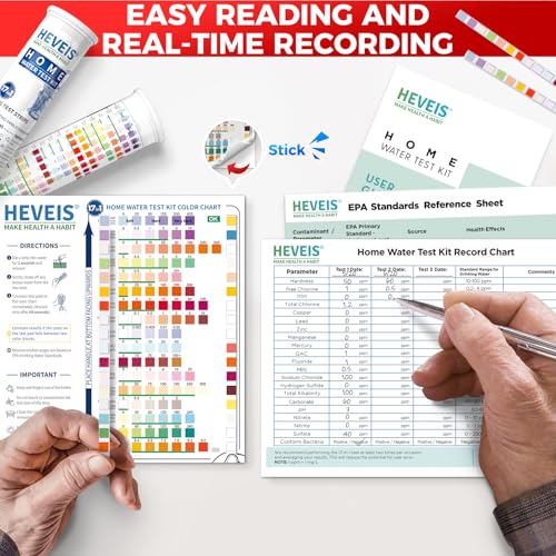 21-in-1 Home Drinking Water Testing Kit - 120 Strips + 4 Bacteria Tests - Tap and Well Water Test Kit, Easy to Test and Read for Hardness, Lead, Iron, Fluoride, pH, Copper, Bacteria and More