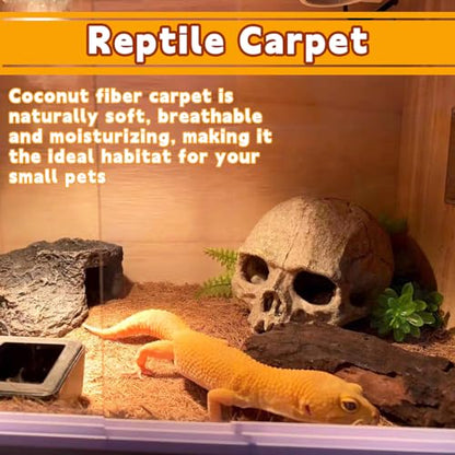 Hamiledyi 118x15.7in Reptile Carpet Coconut Fiber Substrate Large Coco Liner Roll Lizard Cage Mat Natural Coco Fiber Bedding for Bearded Dragon Turtles Iguana Tortoise Pad Garden Decoration - size: 15.7x118Inch