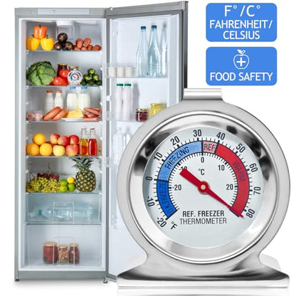 12 Pack Refrigerator Freezer Thermometer Large Dial Fridge Thermometer with Dual-Scale -30~30°C/-20~80°F for Freezer Refrigerator Cooler