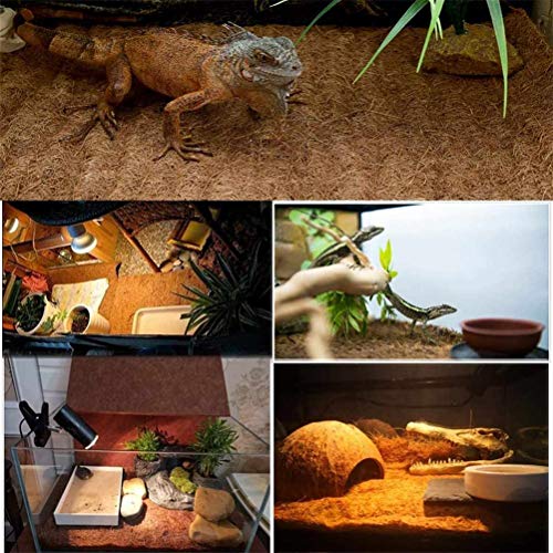 Coconut Fiber Terrarium Mat Absorbent Reptile Carpet for Turtles Lizards with Washable Substrate (Brown)