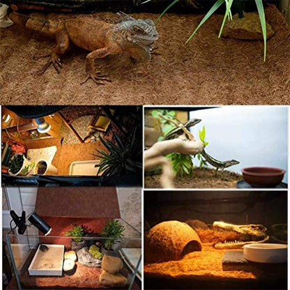 Coconut Fiber Terrarium Mat Absorbent Reptile Carpet for Turtles Lizards with Washable Substrate (Brown)