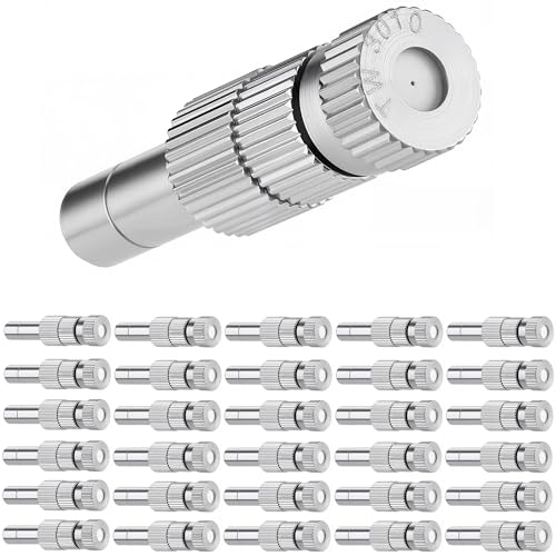 30 Pcs Brass Misting Nozzles Mister Replacement Nozzles with Filter Mesh | Fit 1/4" Water Misting Nozzle Tees, 0.012"/0.3mm Orifice Misting System Heads Sprayer for Outdoor Cooling System - style: Mister Heads 30 Pcs