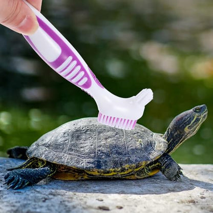 Turtle Shell Cleaning Brush Double-Sided Aquatic Tortoise Shell Mud Remover Portable Purple Brush for Turtle Care and Reptile Tank Maintenance