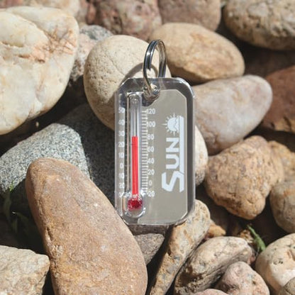 Sun Company Zip-o-gage - Zipper Pull Thermometer for Jacket, Parka, or Backpack | Mini Outdoor Keychain Thermometer - color: Tan