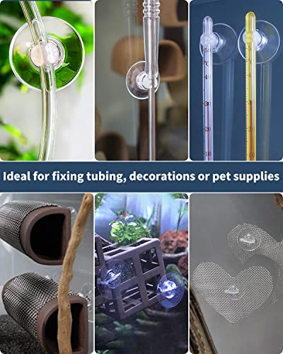 Pawfly 40 Pack Aquarium Suction Cups with Clips and Adjustable Zip Ties Cables Fish Tank Tools for Binding Moss Holding Airline Tubing Decorations Shrimp Nests and Reptile Hammocks - size: 40 Pack