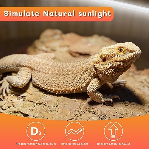 T5 UVB Reptile Light 24W 10.0,UVA UVB Light Bulb for Reptiles,2 Pack Reptile UVB Lamp Tube for Bearded Dragon - size: 2 pack T5 Tube-24W 10.0