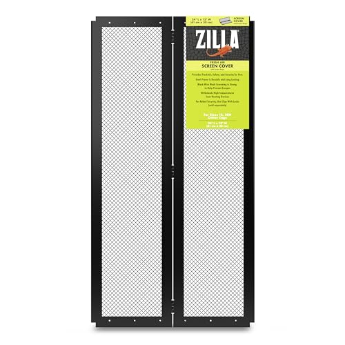 Zilla Pet Reptile Terrarium Fresh Air Screen Cover with Center Hinge 24" x 12" | With Center Hinge - size: 25.6"L x 13.8"W x 1.8"H