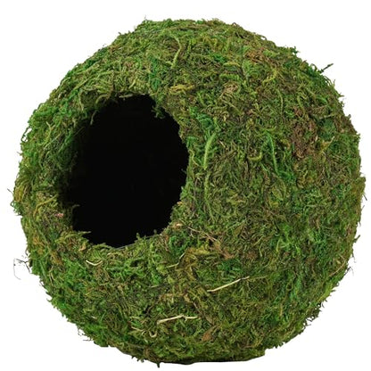 USMOLA Mossy Caves, Artificial Green Moss Caves Hide for Pet Reptile Frogs and Snakes, Terrarium & Vivarium Decor, Crested Gecko Tank Decor (6" - Woodland Green)