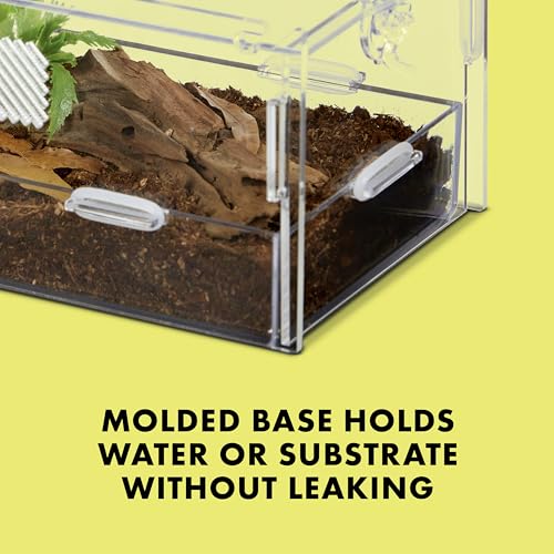 Zilla Micro Habitat Terrarium, Terrestrial, with Locking Latch, for Isopods, Spiders, Insects, Small - size: Small, style: Terrestrial
