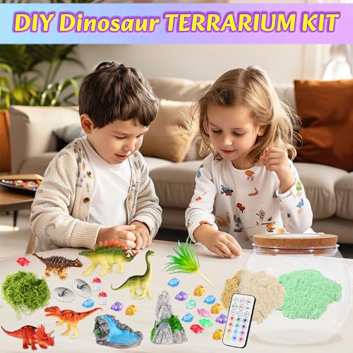 Hannstar Dinosaur Activities Toys-Dinosaur Terrarium Craft Kits for Boys, Birthday Gifts for Boys, Dino Arts and Crafts Kit for Kids - color: Dinosaur
