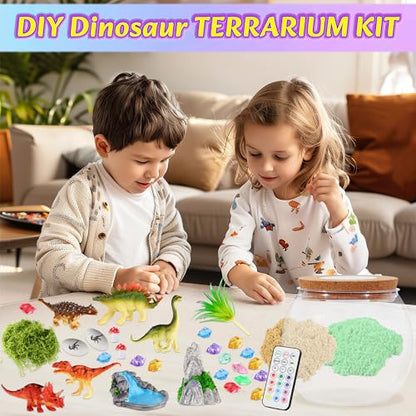 Hannstar Dinosaur Activities Toys-Dinosaur Terrarium Craft Kits for Boys, Birthday Gifts for Boys, Dino Arts and Crafts Kit for Kids - color: Dinosaur