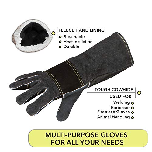 Suse's Kinder Protective Gloves, Professional Animal Handling for Dog Cat, Falconry Parrot - size: Medium