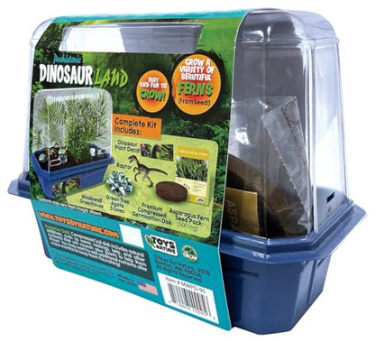 Toys By Nature Miniature Worlds Prehistoric Fern Garden Terrarium Starter Kit with Dinosaur Figure, Complete Supplies to Grow Year-Round Blooms! Indoor Miniature Garden (Prehistoric Dinosaur Land) - style: Prehistoric Dinosaur Land