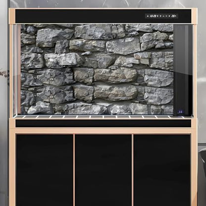 Reptile Terrarium Background 48"×24" 3PCS – Polyester Fabric Bearded Dragon Tank Decor with Gray Rock Bark & Forest Pattern, Non-Reflective & Bubble-Free for Snake Lizard Gecko Vivarium 834