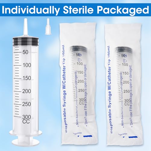 300mL Large Syringe for Liquid- Large Plastic Syringe with Tip Adapter for Scientific Labs, Oil Transfer, Plant Watering & Refilling - style: 300 ml