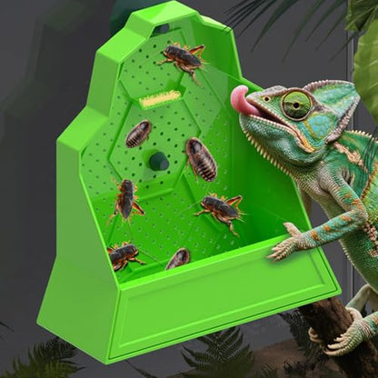 Anti-Escape Feeding Bowl with Ventilation Holes and Strong Suction for Amphibians Diets Suction Cup Reptiles Feeder - size: M