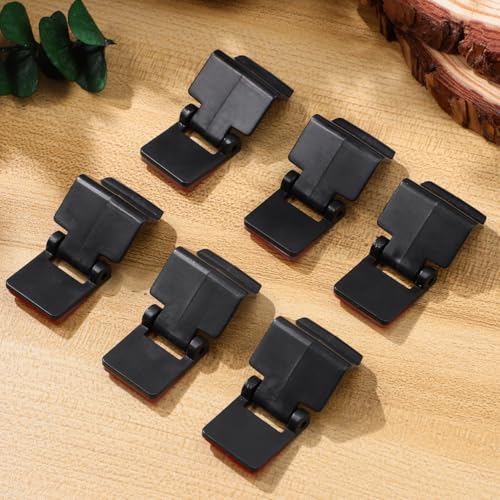 Totority Terrarium Lock Aquarium Lid Clips 6Pcs for Turtle Terrarium Glass Tank Locks Easy Install Safety Clips for Reptile Feeding Tanks Black Plastic 1.85X1.14X0.98 Inch