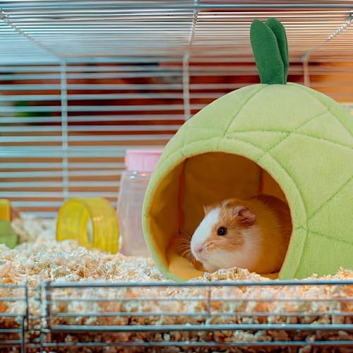 Jetec 2 Pcs Hamster Hammock Soft Bed Small Pet Animals Hamster Hanging House Cage Nest for Guinea Pig Rat Chinchilla Sleep and Play, Banana and Pineapple (Green) - color: Green