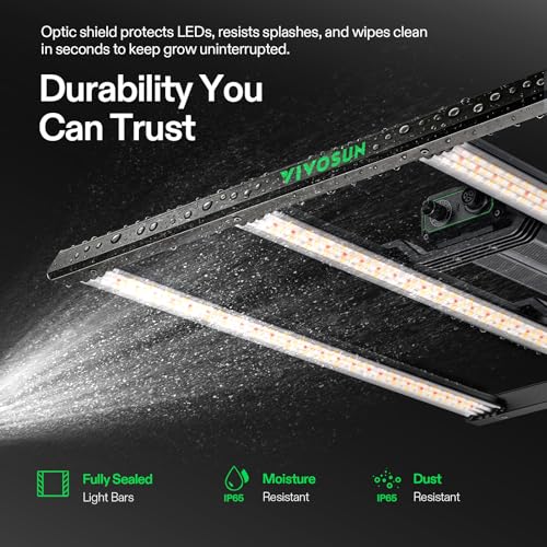 VIVOSUN LumaLight 320W LED Grow Light, Full Spectrum Indoor Plant Light | Deep Canopy Penetration, Smart Dimmable LED Bar Lamp for Vegetables, Herbs, Flowers, 3x3ft Coverage, GrowHub Compatible - size: 3.1x3.1