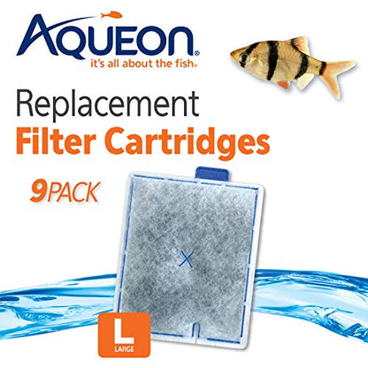 Aqueon Aquarium Fish Tank Replacement Filter Cartridges Large - 9 pack - size: 9 Pack