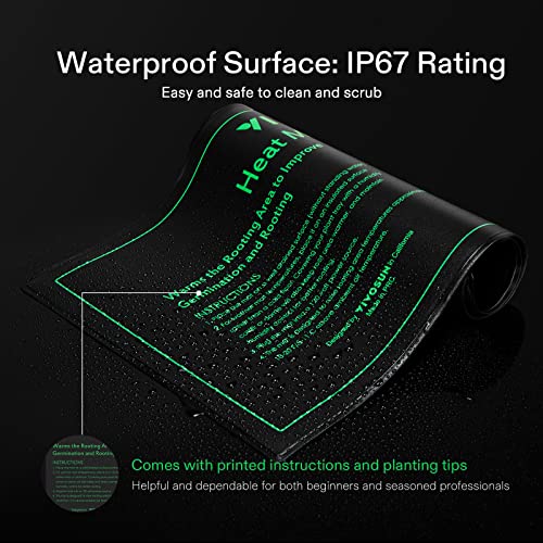 VIVOSUN 10" x 20.75" Durable Waterproof Seedling Heat Mat | UL & MET-Certified Warm Hydroponic Heating Pad for Germination, Indoor Gardening, Greenhouse - size: 10"x20.75"