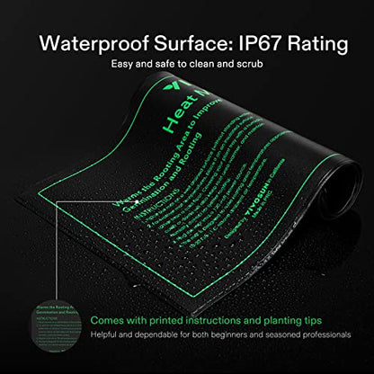 VIVOSUN 10" x 20.75" Durable Waterproof Seedling Heat Mat | UL & MET-Certified Warm Hydroponic Heating Pad for Germination, Indoor Gardening, Greenhouse - size: 10"x20.75"
