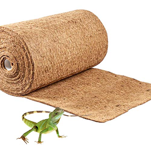 1 Pcs Reptile Carpet - 15.7" x 39.4" Natural Coconut Fiber Mat for Tortoise Bedding, Pet Terrarium Liner for Lizard, Turtle, Snake, Bearded Dragon, Gecko