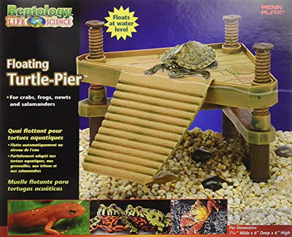 Penn-Plax Reptology Floating Turtle Pier and Basking Platform – Decorative, Functional, and Naturally Inspired – Small - style: Turtle Pier - Small
