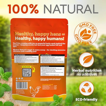 WormStop Natural Chicken Dewormer Powder – All-Natural Herbal Blend for Daily Wellness - Chicken Wormer is Safe for Eggs & All Ages - Garlic, Pumpkin Seed, Wormwood - USA (8 oz)