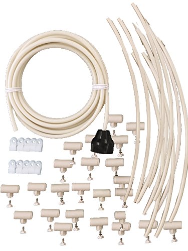 Patio Misting Kit Assembly - Make your own Misting System - Easy to build and Install - 5 Minute Installation (84Ft - 24 Nozzles) - size: 84Ft - 24 Nozzles