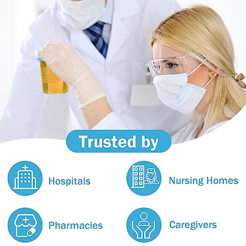 Geiserailie 100 Pcs Urine Cups 4oz Disposable Specimen Container,Blue | Pee Cups for Testing, Leak Proof Screw on Lids for Safe Urinalysis Pee Stool Sample Collection Analysis - color: Blue