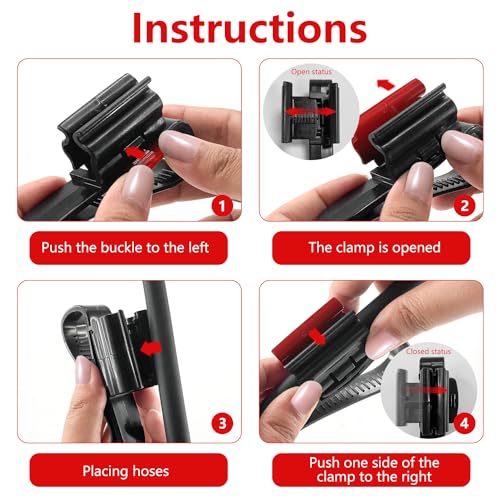 5-Piece Fish Tank Pipe Clamp, ABS Mounting Clip, Aquarium Hose Holder for 8-16mm Pipe