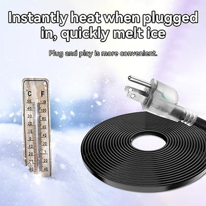 Pipe Heating Cable Thermostat 100-120V Anti-Freeze Kit 11.8ft | Self-regulating, energy-saving, plug-in design, for outdoor water pipes, easy installation, durable - style: 11.8ft