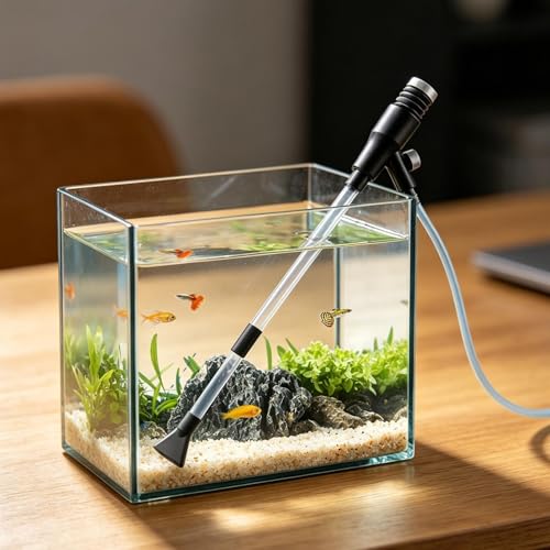 Gravel Vacuum for Aquarium Hand Pump Siphon Water Changer | Water Cleaner Gravel Siphon for Aquariums for Maintenance Cleaning Reptile Shrimp Home Office Apartment Dorm