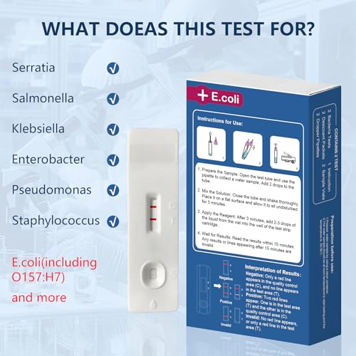Water Bacteria Test Kit, 15-Mini Instant Test for Coliform & E. coli | 2 Pack, Easy & Fast to test coliform & E. coli in water, Home & Outdoor Testing for Drinking, Well, Tap, and Stream Water