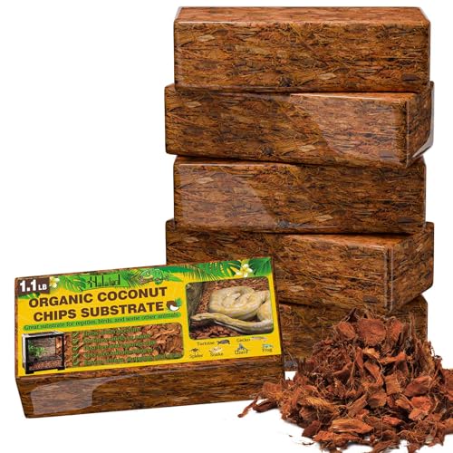 Halatool 6 Pack Organic Coconut Husk for Reptiles | Natural Coco Husk Bedding for Snakes, Tortoises, Ball Pythons, Geckos, Lizards - color: 6 Pack