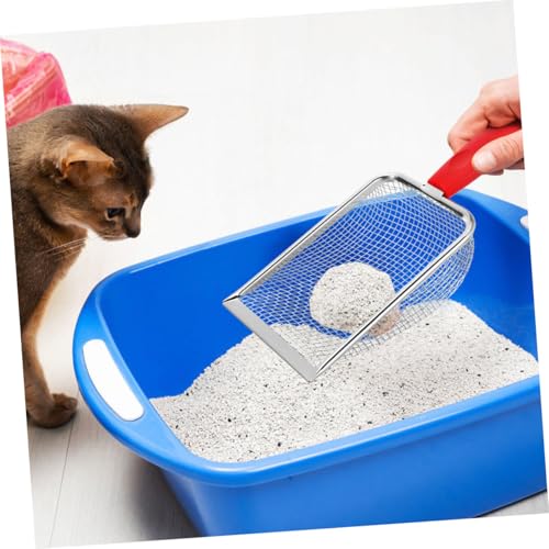 Totority Stainless Steel Cat Litter Scoop Metal Sand Scooper for Cats Reptiles and Beach Sand Mesh Use with Precision Corner Cleaning Effortless Pet Waste Removal Tool