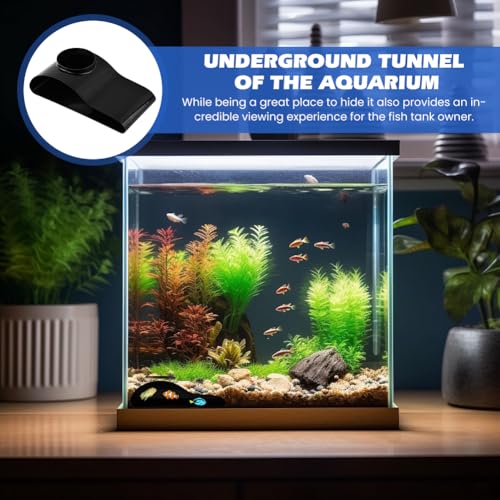 Aquarium Decor, Shrimp Dome Hide & Habitat, Aquarium Tunnel Cave, Natural Curve Underground Hideout for Shrimp, Guppy, Fish Tank Decor & Viewing Accessories