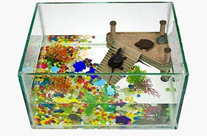 VOVOV Decorative Turtle Pier Floating Basking Platform with Ramp Ladder