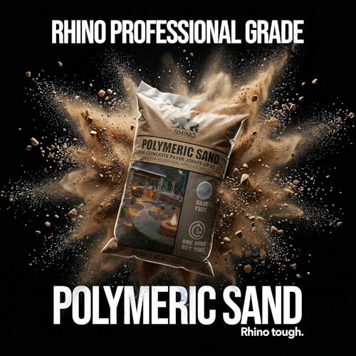 Rhino Power Bond Plus - Polymeric Sand for Pavers and Stone Joints up to a Maximum of 2 inches. (20 Pound, Brown) - color: Brown, size: 20 Pound