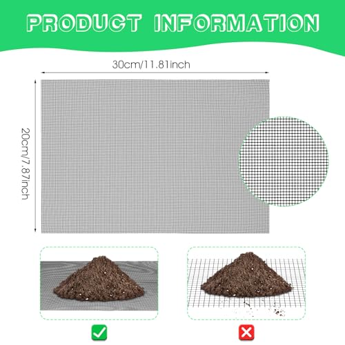 Ouligay 10pcs 11.8 X 7.8inch Flower Pot Hole Mesh Pad, Plastic Mesh Sheet, Eye Mesh, Keep Soil from Flowing Away,Bonsai Mesh DIY Drainage Netting Pot Bottom Grid Mat - color: Black